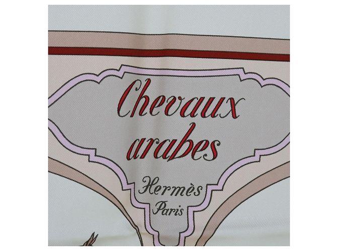 Hermès HERMES CARRE 90 CHEVAUX ARABES Sciarpa Seta Marrone Auth am5302 - vista 13