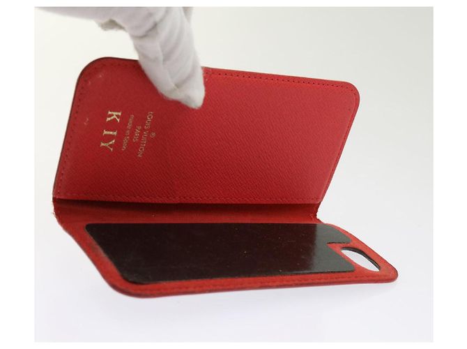 LOUIS VUITTON Monogramm Damier Graphit iPhone-Hülle 8Set Rot LV Auth 62862 Damier ebene - Ansicht 12