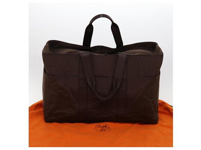 Hermès HERMES Acapulco GM Borsa Boston Nylon Marrone Auth bs11102 - vista 12