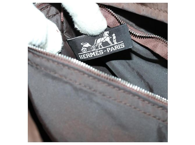 Hermès HERMES Acapulco GM Borsa Boston Nylon Marrone Auth bs11102 - vista 23