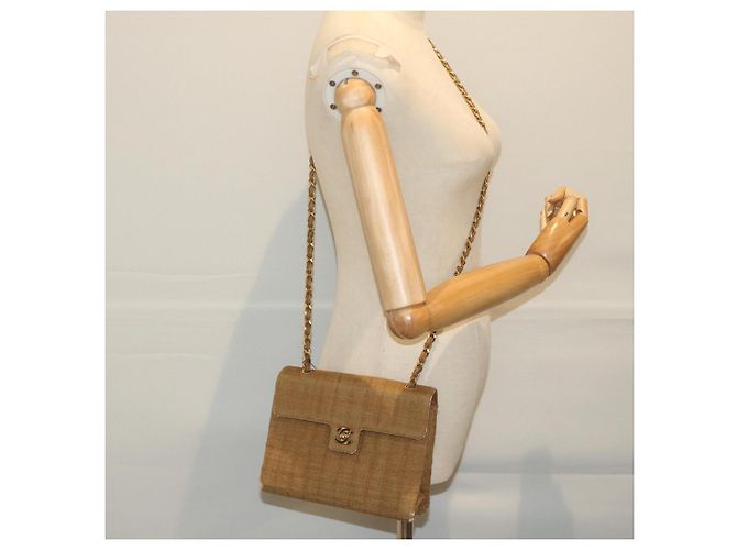 CHANEL Borsa a tracolla con catena Tela Marrone CC Auth 62565UN - vista 22
