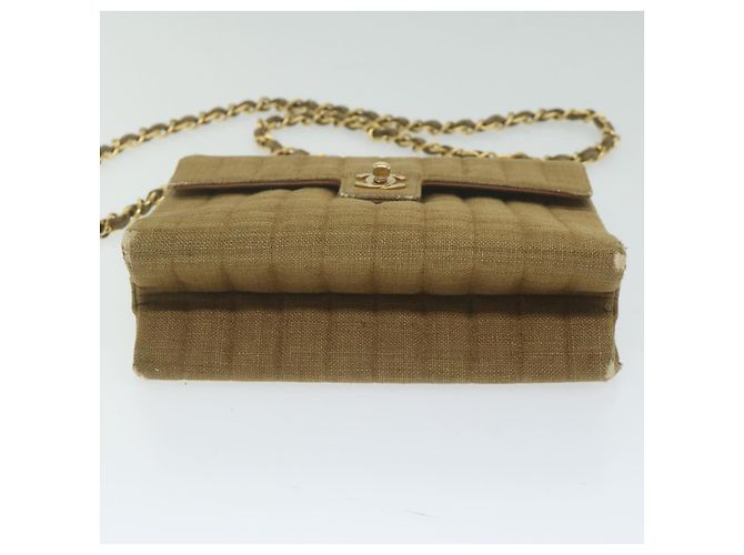 CHANEL Borsa a tracolla con catena Tela Marrone CC Auth 62565UN - vista 6