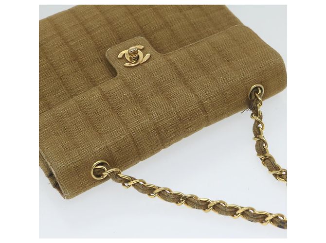 CHANEL Borsa a tracolla con catena Tela Marrone CC Auth 62565UN - vista 7