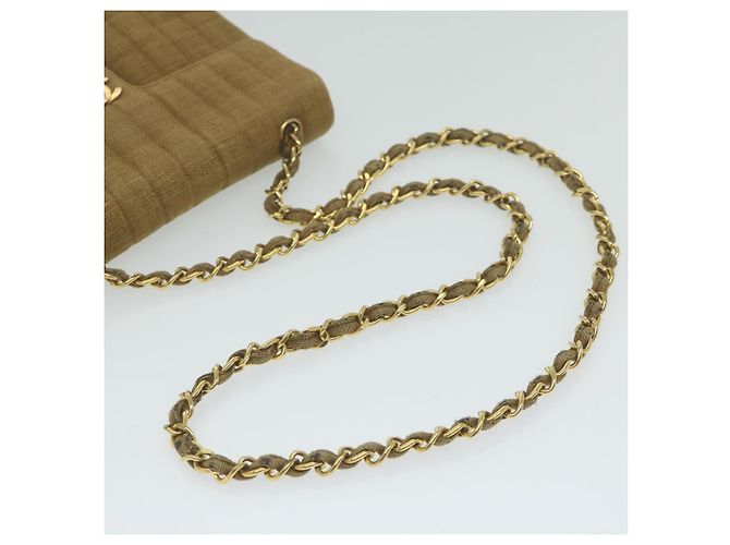 CHANEL Borsa a tracolla con catena Tela Marrone CC Auth 62565UN - vista 8