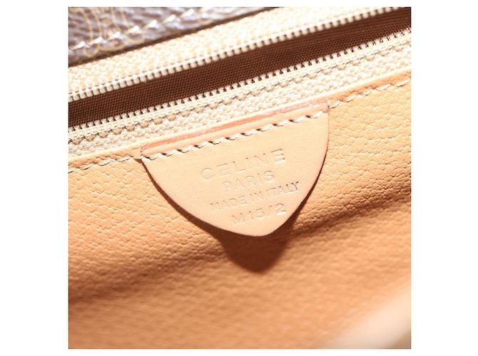 Céline CELINE Borsa a tracolla in tela Macadam in pelle PVC marrone Auth ar11188B - vista 12