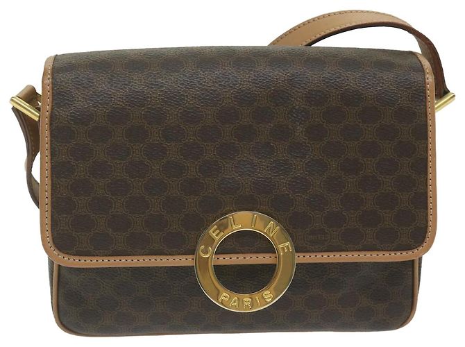 Céline CELINE Borsa a tracolla in tela Macadam in pelle PVC marrone Auth ar11188B - vista 13