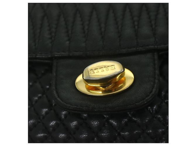 BALLY Borsa a tracolla con catena trapuntata Pelle Nera Auth am5550 Nero - vista 10