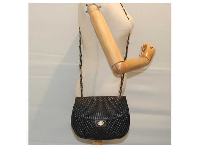 BALLY Borsa a tracolla con catena trapuntata Pelle Nera Auth am5550 Nero - vista 21