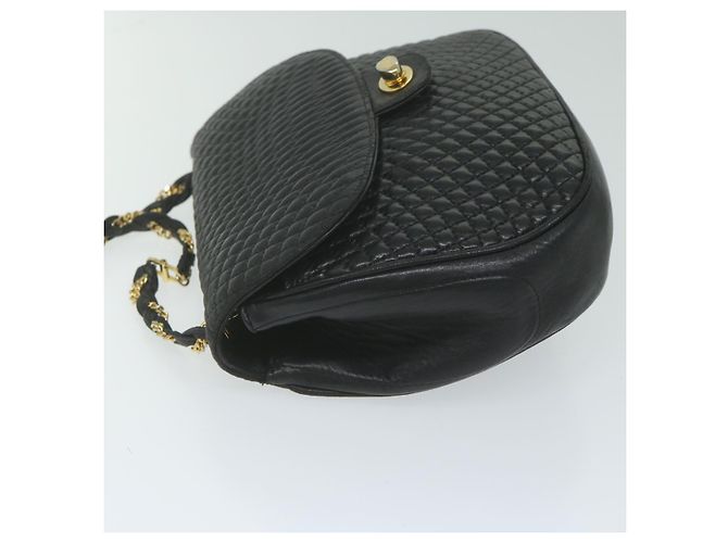 BALLY Borsa a tracolla con catena trapuntata Pelle Nera Auth am5550 Nero - vista 4
