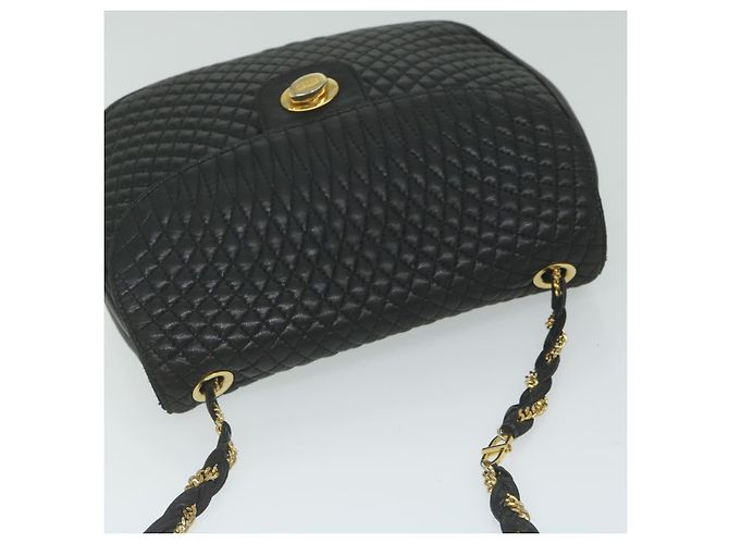 BALLY Borsa a tracolla con catena trapuntata Pelle Nera Auth am5550 Nero - vista 6