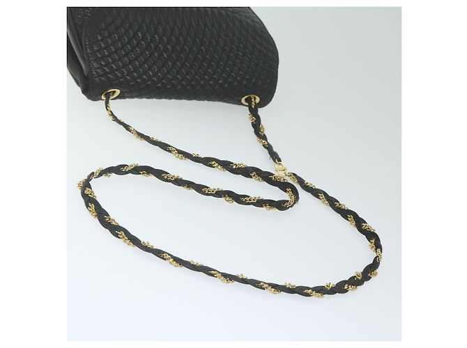 BALLY Borsa a tracolla con catena trapuntata Pelle Nera Auth am5550 Nero - vista 7