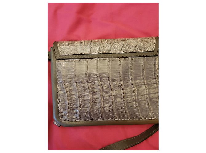 Borsa Pierre Balmain in pelle di coccodrillo grigia Grigio - vista 2