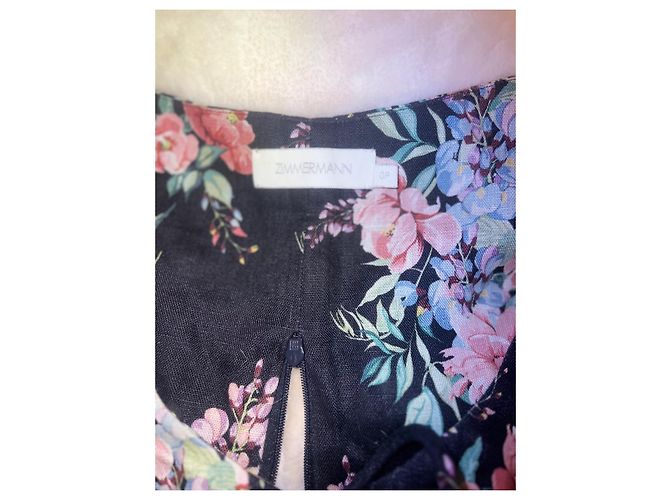 Zimmermann Conjunto de top cropped e shorts de renda. Preto Rosa - vista 5