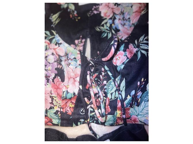 Zimmermann Conjunto de top cropped e shorts de renda. Preto Rosa - vista 7