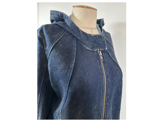 Helmut Lang Giacca con cappuccio blu - vista 3