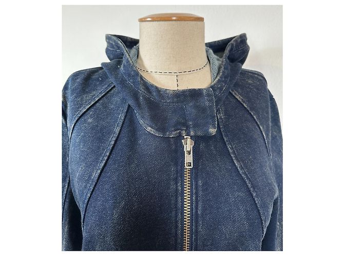 Helmut Lang Giacca con cappuccio blu - vista 4