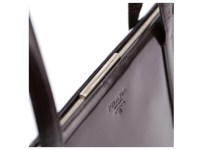 PRADA Totes charol Marrón reedición 1995 - vista 7