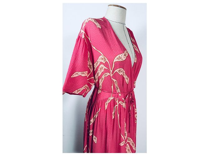 Stella Nova Rosa Blumenkleid Midi Pink - Ansicht 2