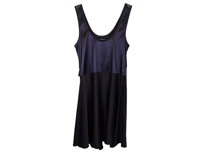 Paco Rabanne Mini-robe à encolure dégagée en viscose noire - vue 2