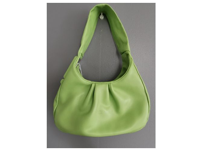 Borsa Lancel Hobo PM Cocoon in pelle verde mela - vista 11
