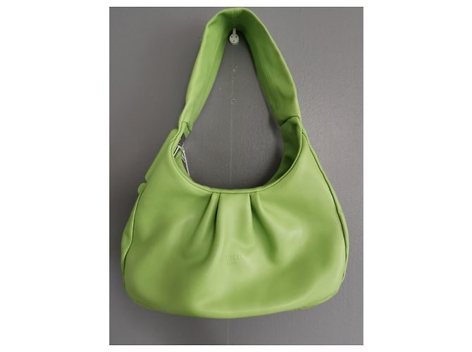 Borsa Lancel Hobo PM Cocoon in pelle verde mela - vista 2