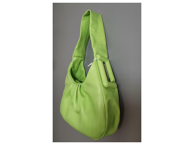 Borsa Lancel Hobo PM Cocoon in pelle verde mela - vista 3