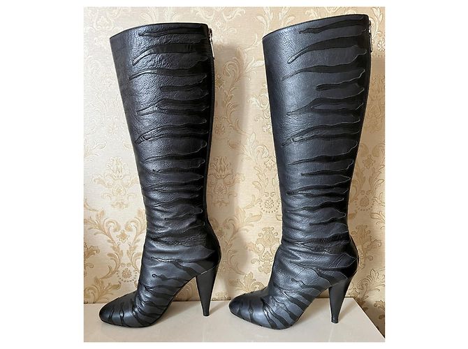 Botas Prada de cuero negro - vista 5