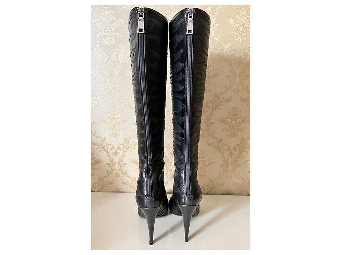 Botas Prada de cuero negro - vista 6