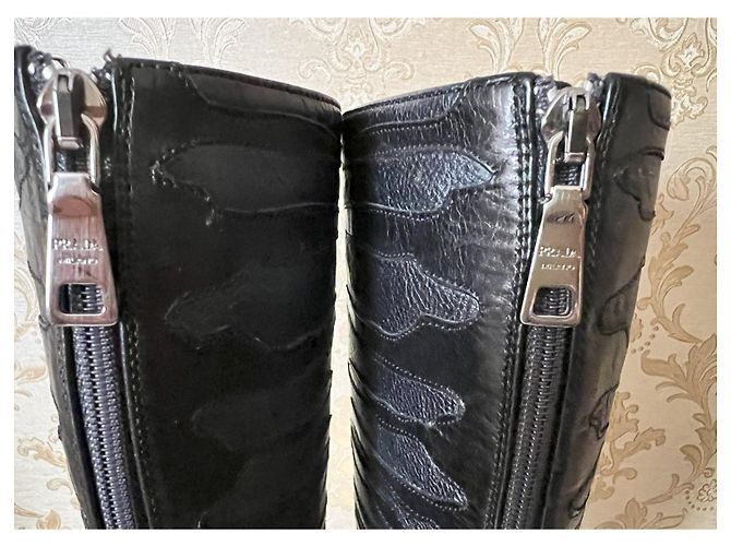 Botas Prada de cuero negro - vista 7