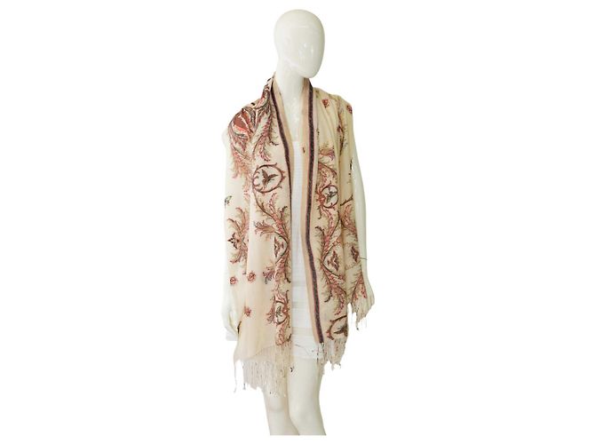 Sciarpa Roberto Cavalli Lunga Rettangolare Bianca Floreale Multicolore - vista 4