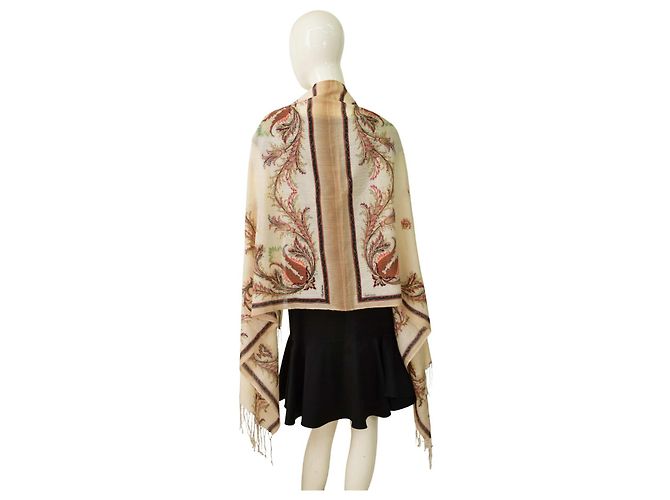 Sciarpa Roberto Cavalli Lunga Rettangolare Bianca Floreale Multicolore - vista 7