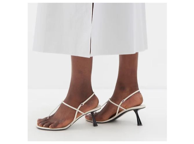 Khaite Linden 65 Ledersandalen Eggshell Aus weiß - Ansicht 5