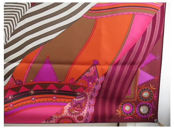 Aline Hermès NUOVA SCIARPA HERMES INDIAN COUPON SQUARE 90 SCIARPA IN SETA MULTICOLOR SETA - view 4