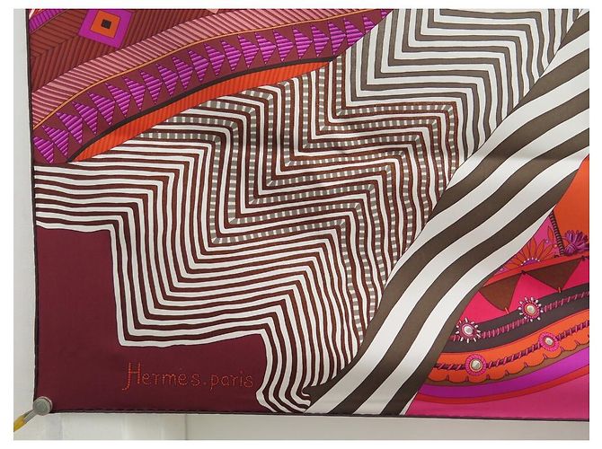 Aline Hermès NUOVA SCIARPA HERMES INDIAN COUPON SQUARE 90 SCIARPA IN SETA MULTICOLOR SETA - view 5