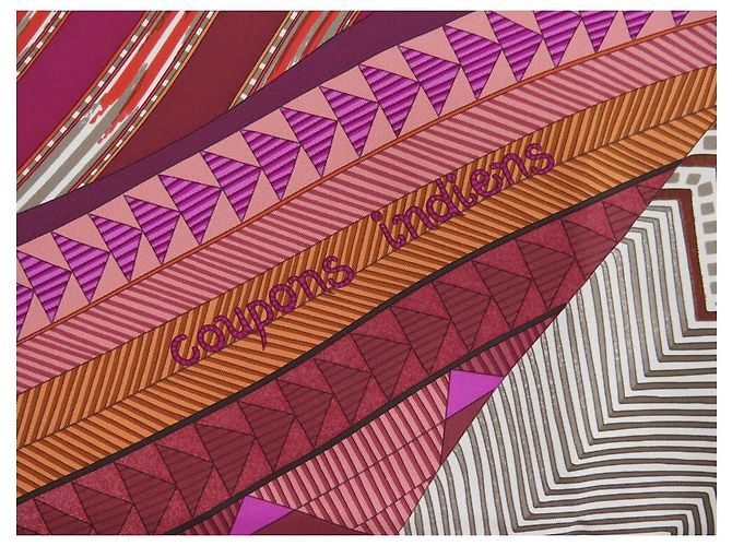 Aline Hermès NUOVA SCIARPA HERMES INDIAN COUPON SQUARE 90 SCIARPA IN SETA MULTICOLOR SETA - view 8