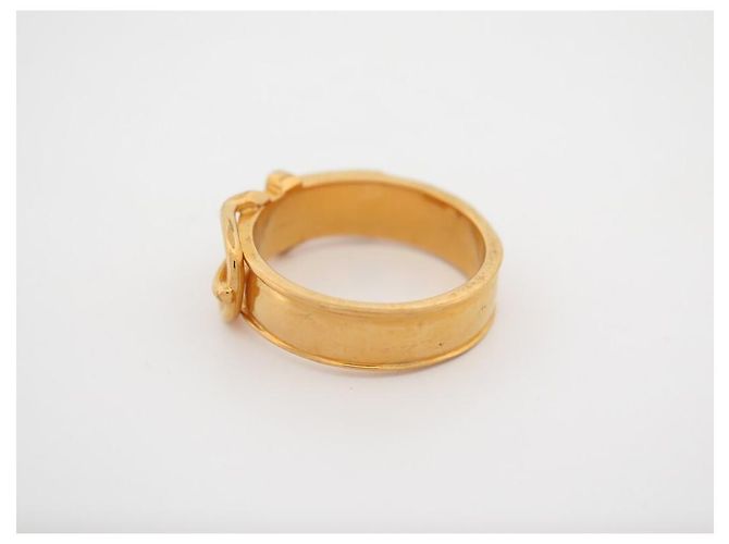 Ring Hermès ANEL DE LENÇO HERMES ANEL DE LENÇO DE OURO COM FIVELA DE CINTO DE METAL OURO Dourado - vista 2