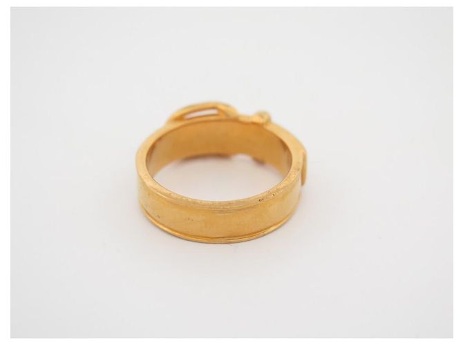 Ring Hermès ANEL DE LENÇO HERMES ANEL DE LENÇO DE OURO COM FIVELA DE CINTO DE METAL OURO Dourado - vista 3