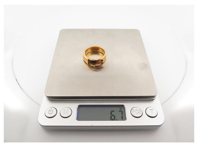 Ring Hermès ANEL DE LENÇO HERMES ANEL DE LENÇO DE OURO COM FIVELA DE CINTO DE METAL OURO Dourado - vista 8