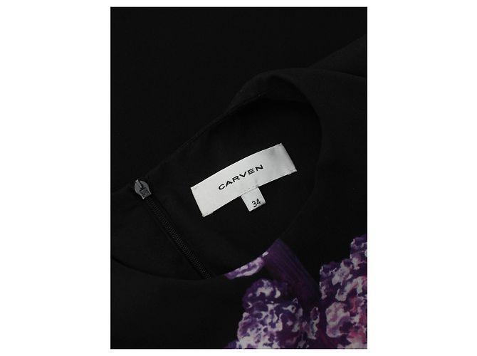 Carven Kleid schwarz ärmellos aus Polyester - Ansicht 3