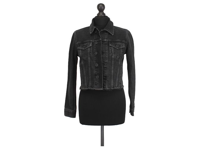 Off White Tropical Arrows Jeansjacke Anthrazit Anthrazitgrau - Ansicht 2