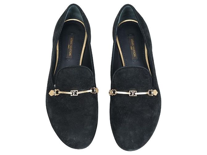 Mocassini Louis Vuitton in camoscio nero - vista 2
