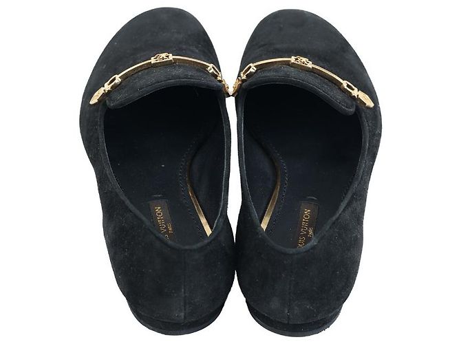 Mocassini Louis Vuitton in camoscio nero - vista 3