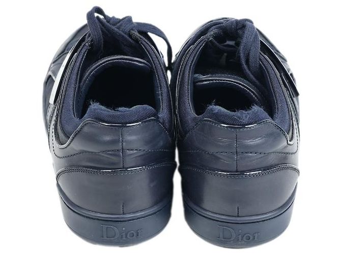 Sneakers Christian Dior in pelle blu navy - vista 3