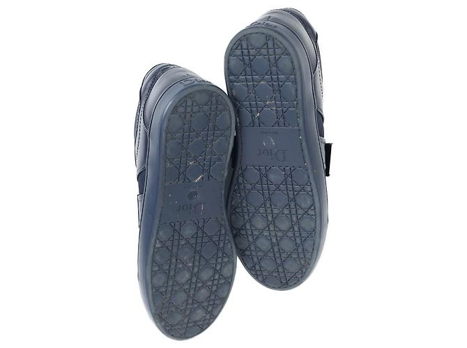 Sneakers Christian Dior in pelle blu navy - vista 4
