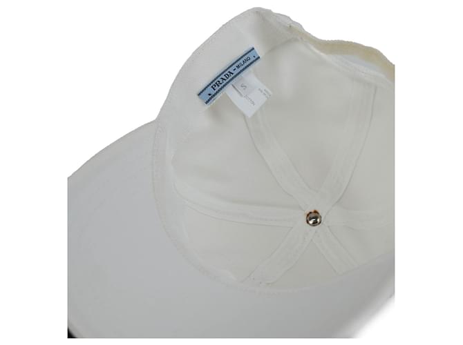 Cappellino Prada in cotone bianco - vista 3