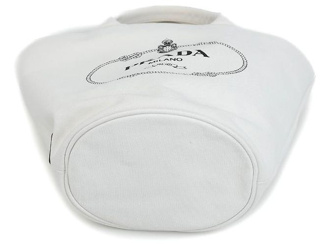 Prada Canapa Schultertasche weiß Canvas - Ansicht 4