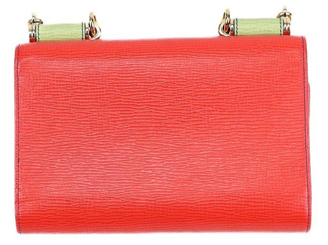 Dolce & Gabbana Sicily Cartera con cadena de cuero rojo Roja - vista 2