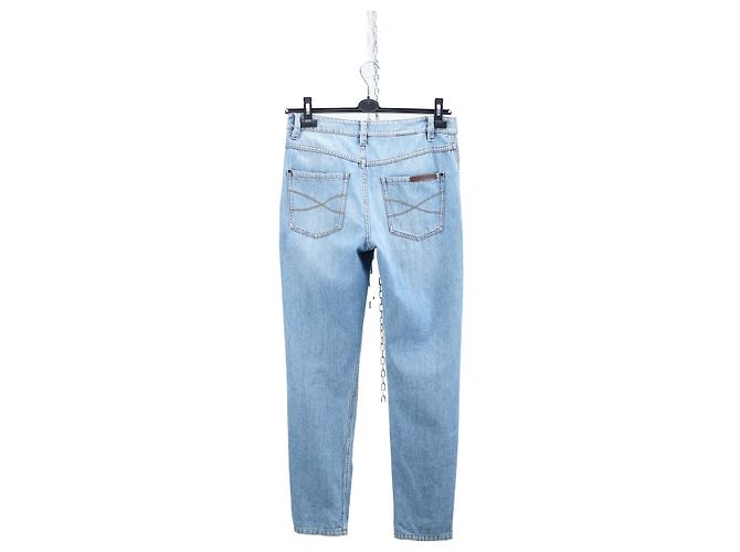 Jeans Brunello Cucinelli Gamba Dritta Blu Cotone - vista 2