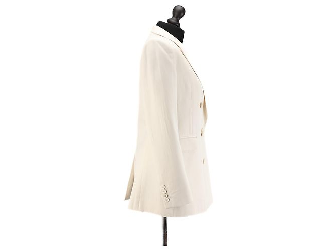 Saint Laurent Anzugjacke aus weißer Wolle - Ansicht 3
