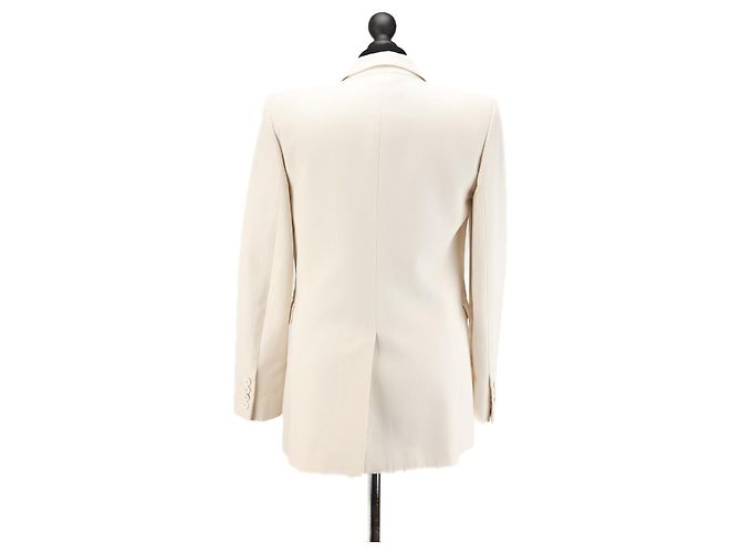 Saint Laurent Anzugjacke aus weißer Wolle - Ansicht 4